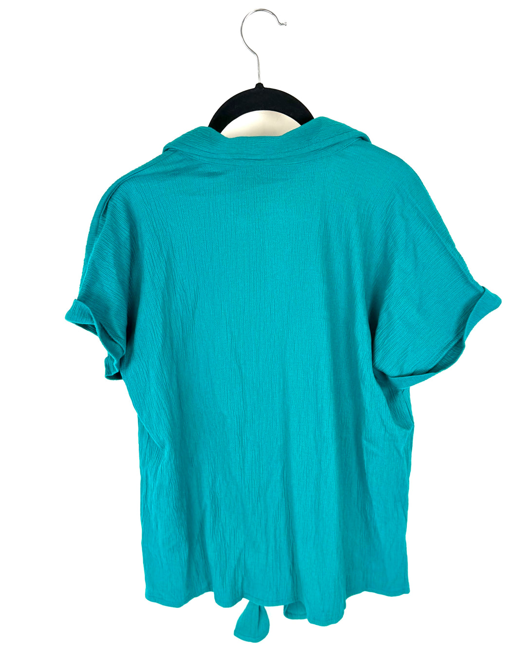 Teal Button Down Tie Top - Size 6/8