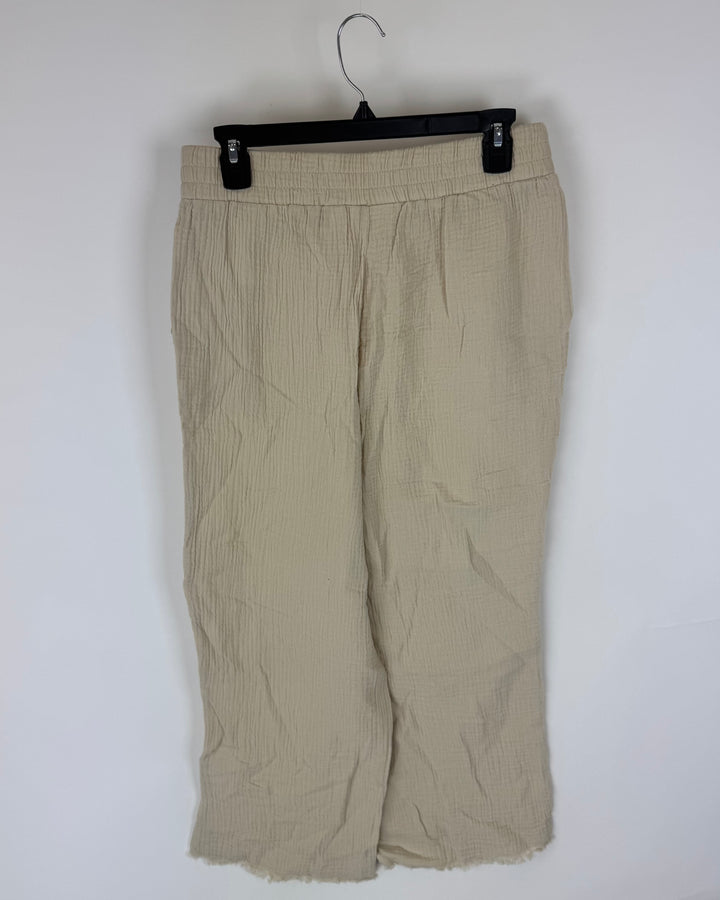 Beige Wide Leg Pant - Size 6/8