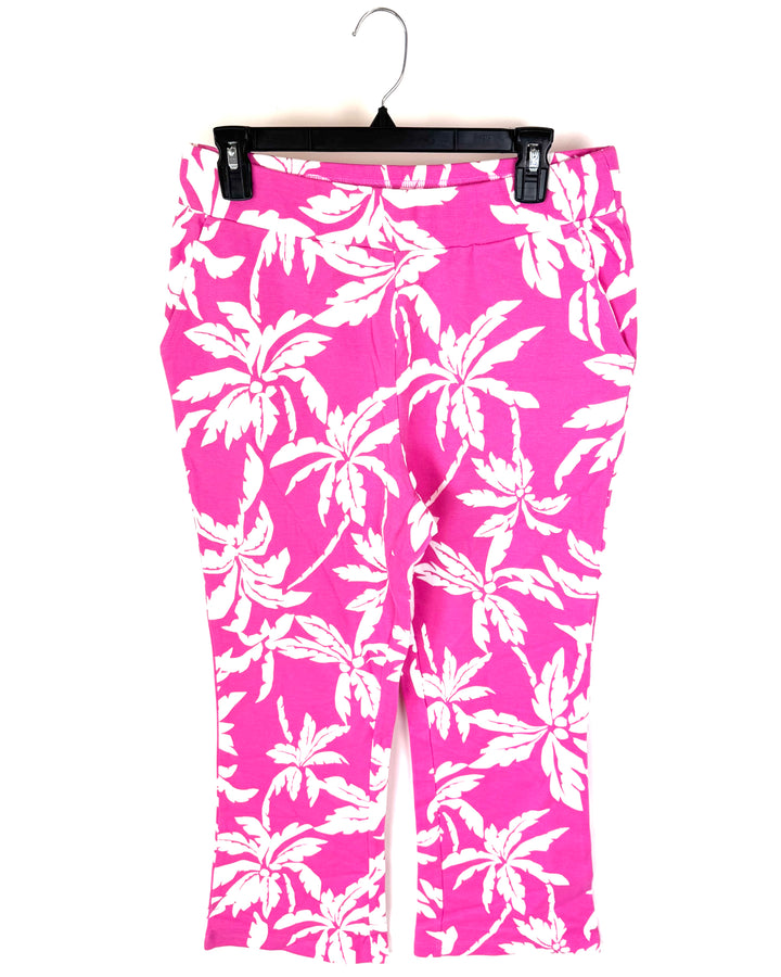 Pink And White Tropical Print Pant- Size 6/8