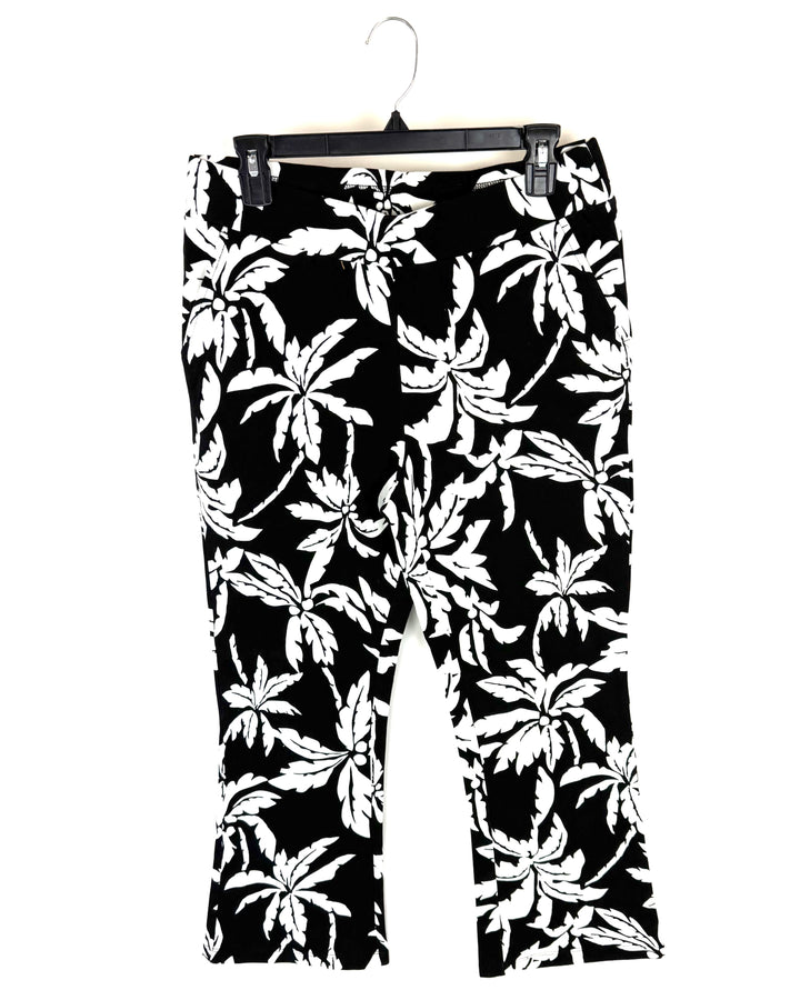 Black And White Tropical Print Pant - Size 6/8