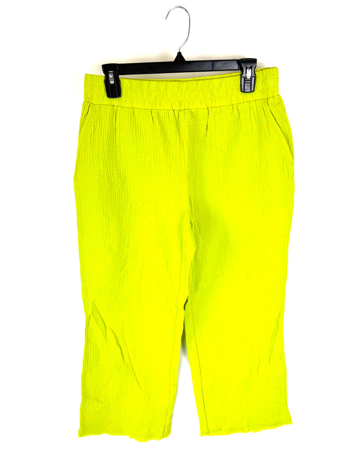 Lime Green Wide Leg Pant - Size 6/8