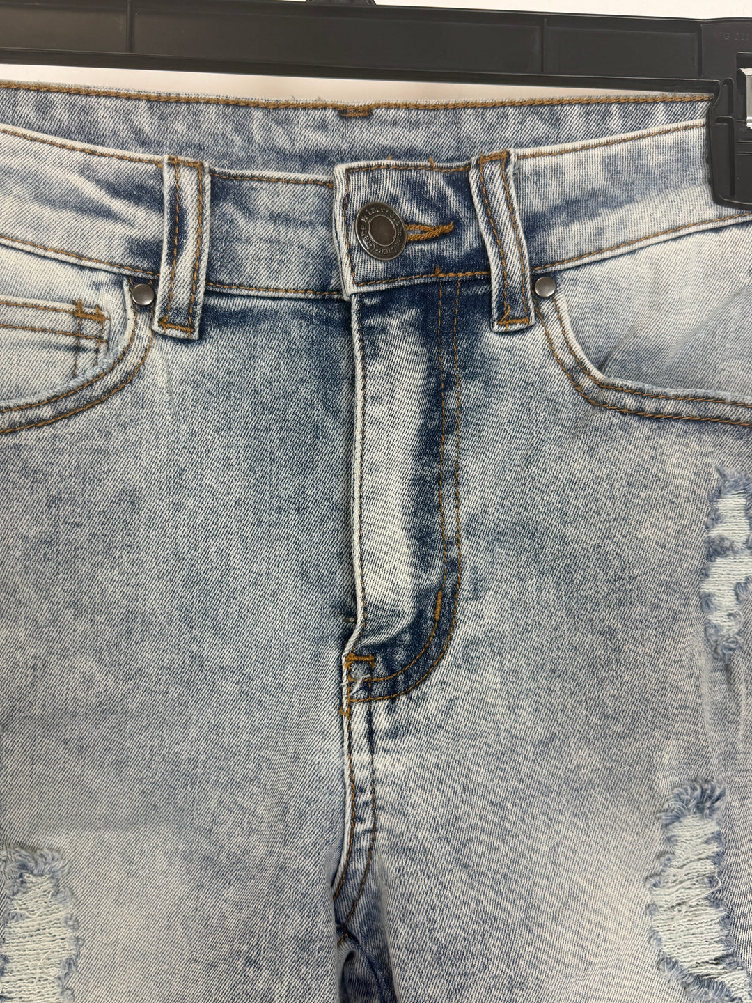 Grey-Blue Ripped Jean Shorts - Size 2/4