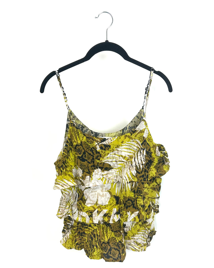 Yellow Tropical Print Tank Top - Size 2/4