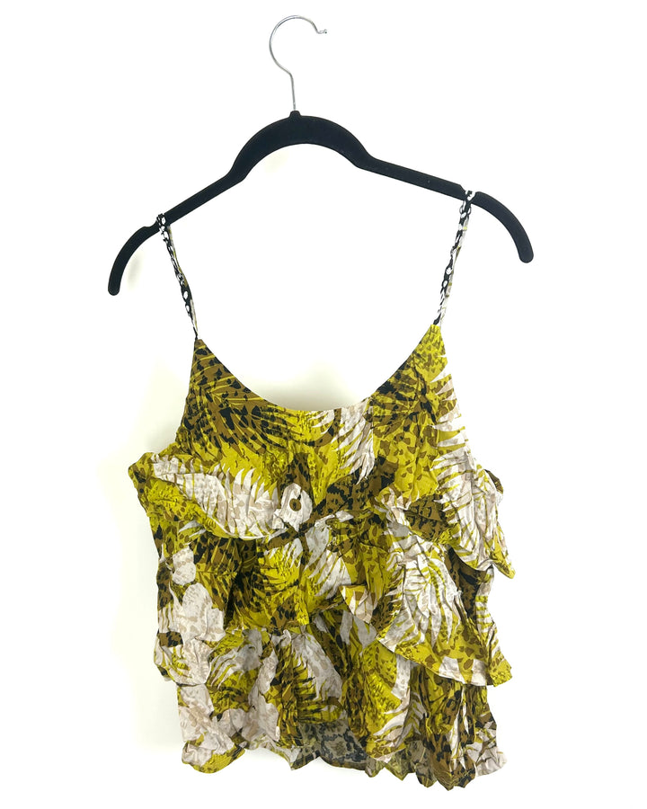 Yellow Tropical Print Tank Top - Size 2/4
