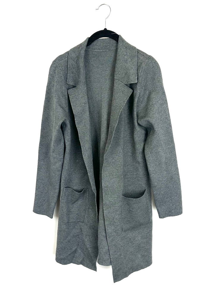 Grey Collared Cardigan- Size 4/6