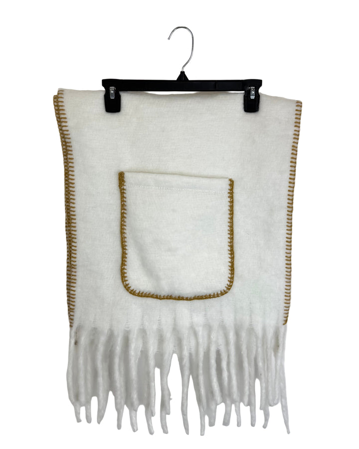 White Fuzzy Scarf