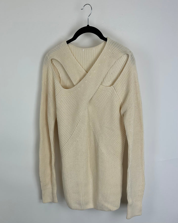 Cream Ribbed Sweater- Size 6/8