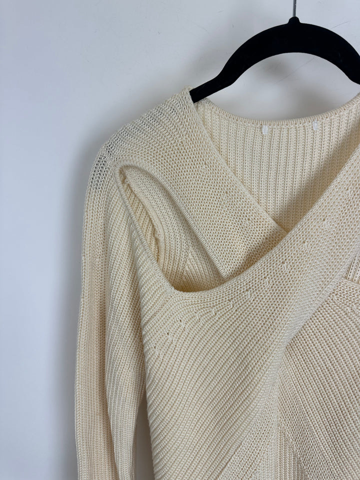 Cream Ribbed Sweater- Size 6/8