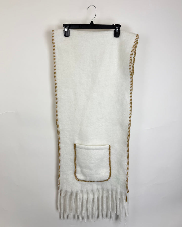 White Fuzzy Scarf