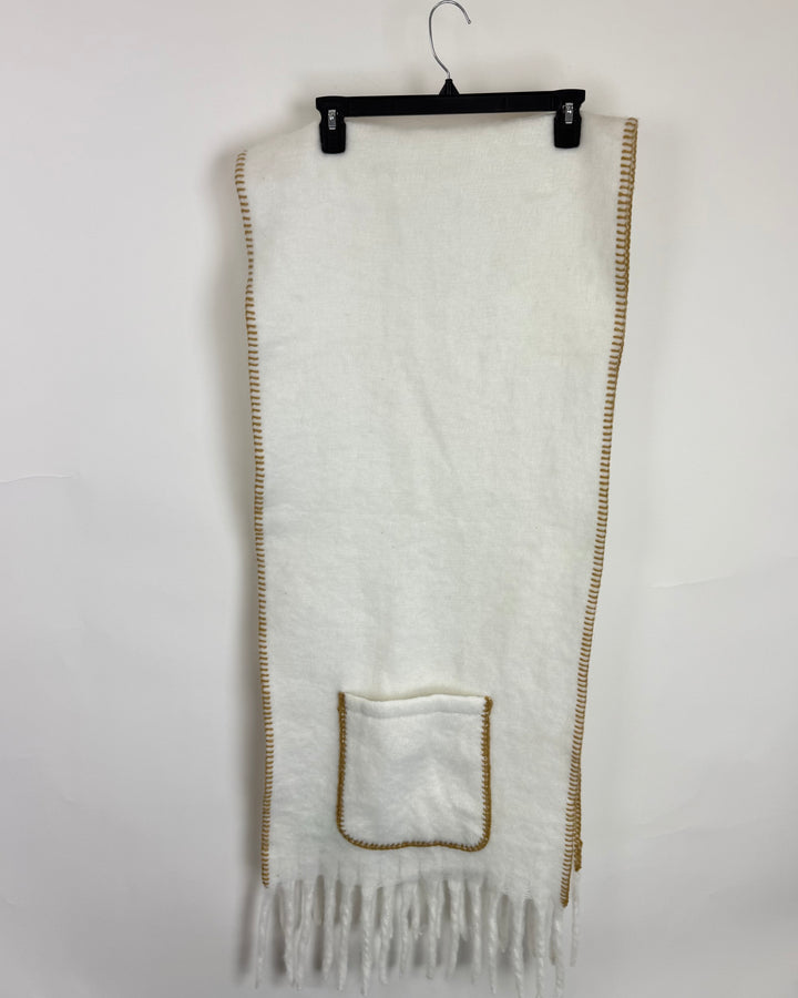 White Fuzzy Scarf
