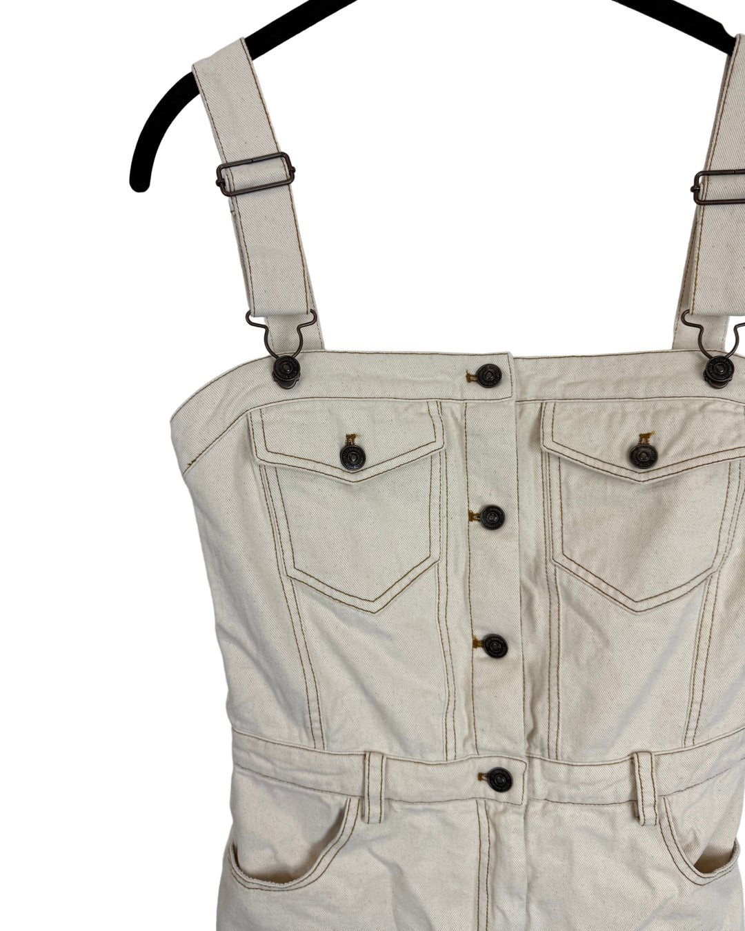 Cream Denim Dress - Size 0/2