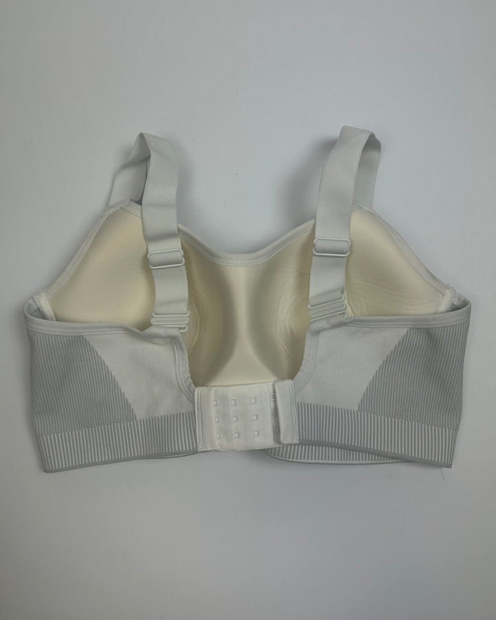White & Grey Stripe Detailing Sports Bra - 34D