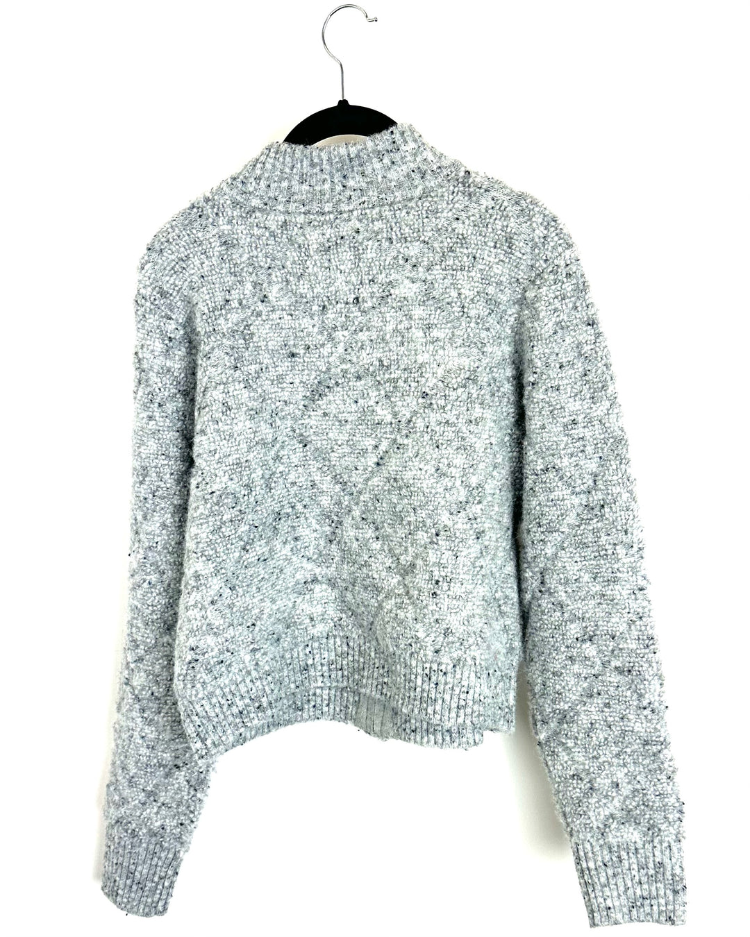 Grey Mock Neck Zip Up Sweater- Size 4