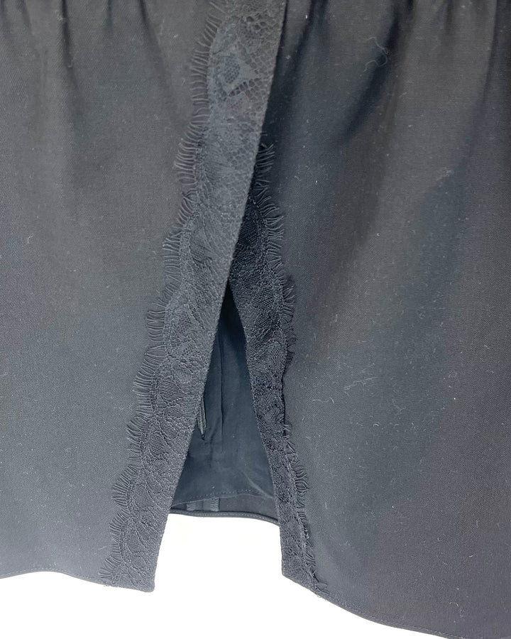 Black Lace Trim Top - Size 4-6