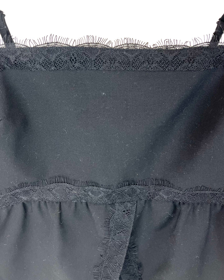 Black Lace Trim Top - Size 4-6