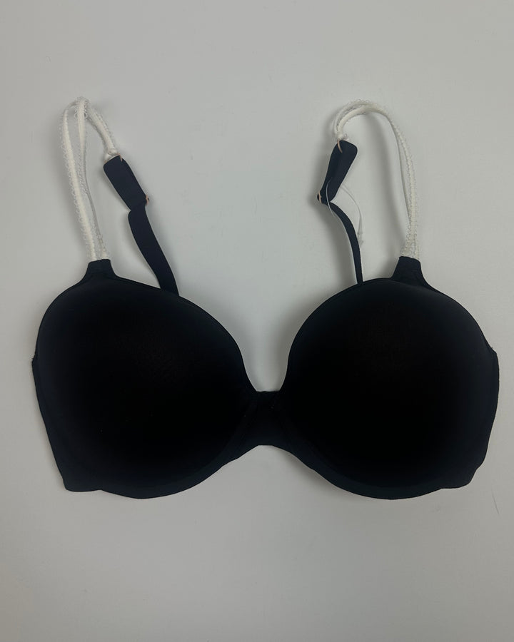 Black Bra with White Looped Straps - 34D