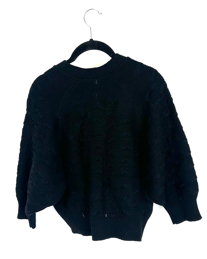 Black Knitted Button Up Cardigan- Size 2/4
