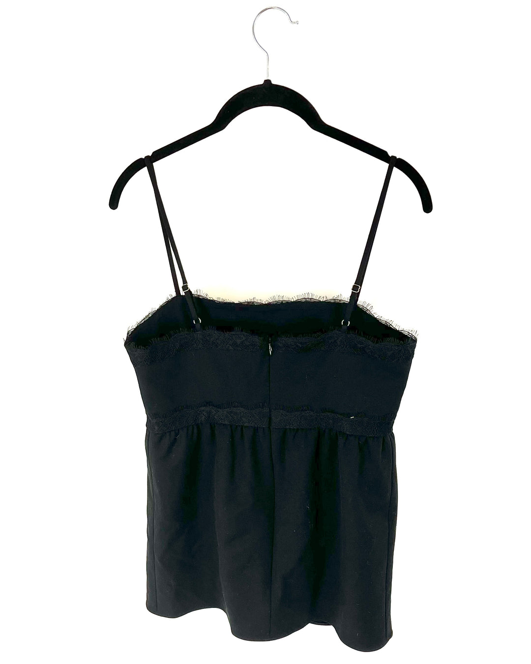 Black Lace Trim Top - Size 4-6