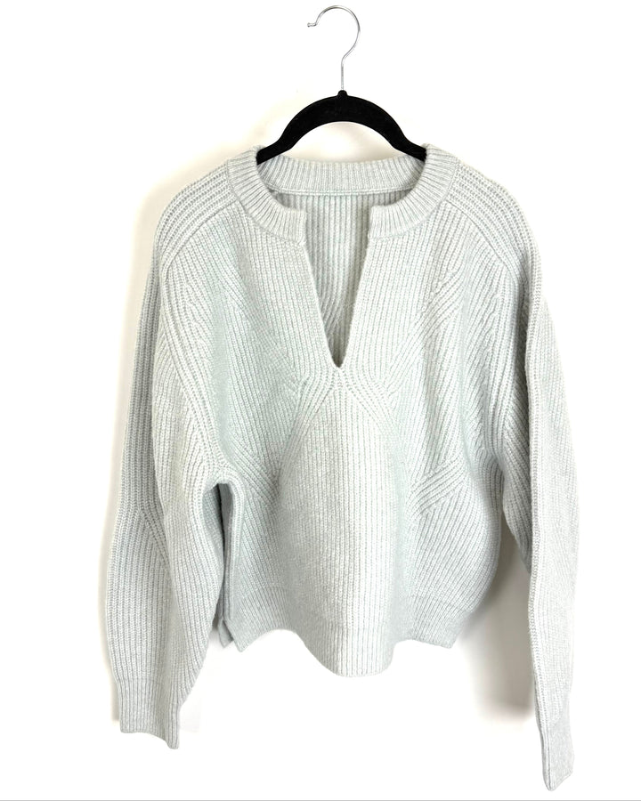 Gray V-Neck Sweater - Size 4/6