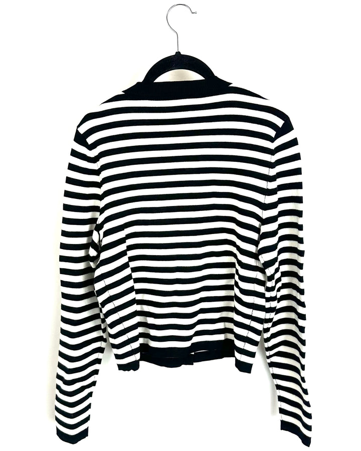 Black and White Pinstripe Sweater- Size 4/6
