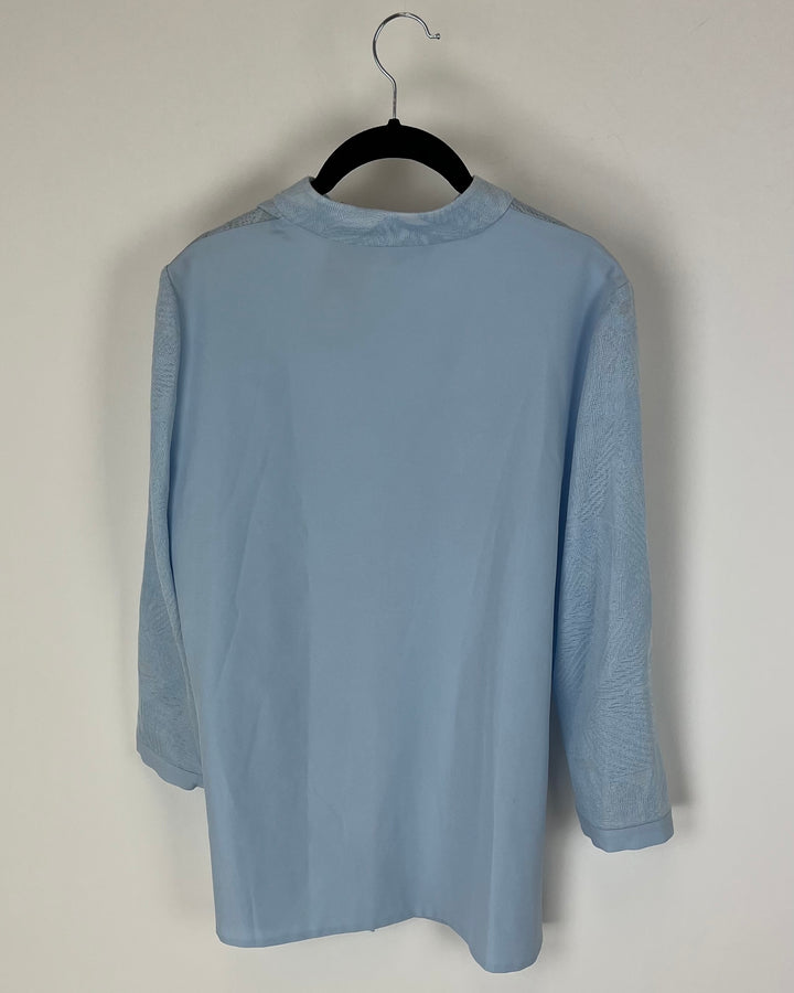 Baby Blue Button Up Jacket - Size 2/4