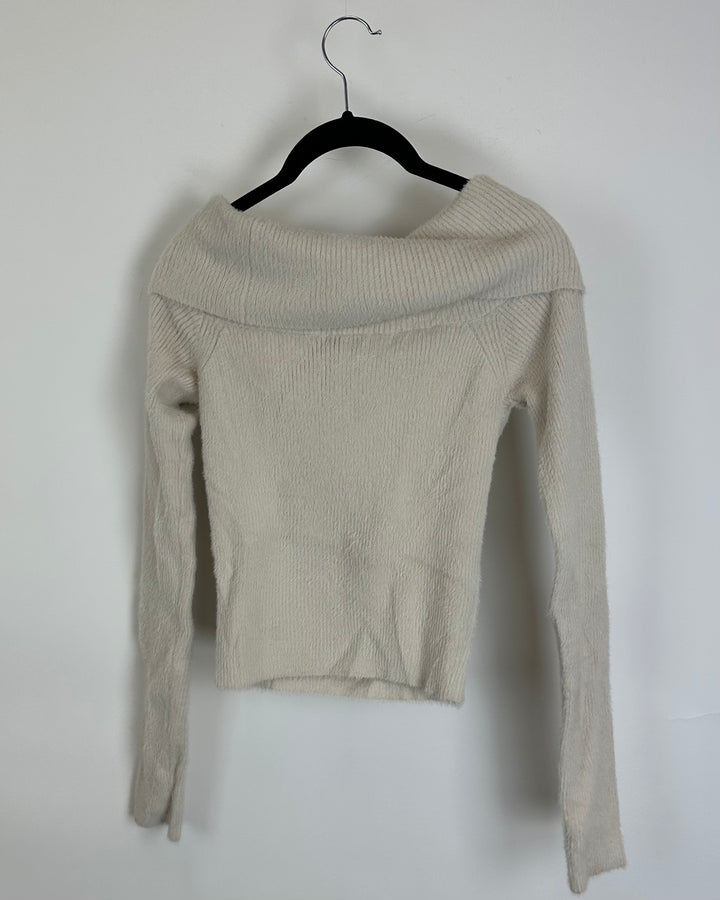 Cream Off the Shoulder Sweater- Size 0/2