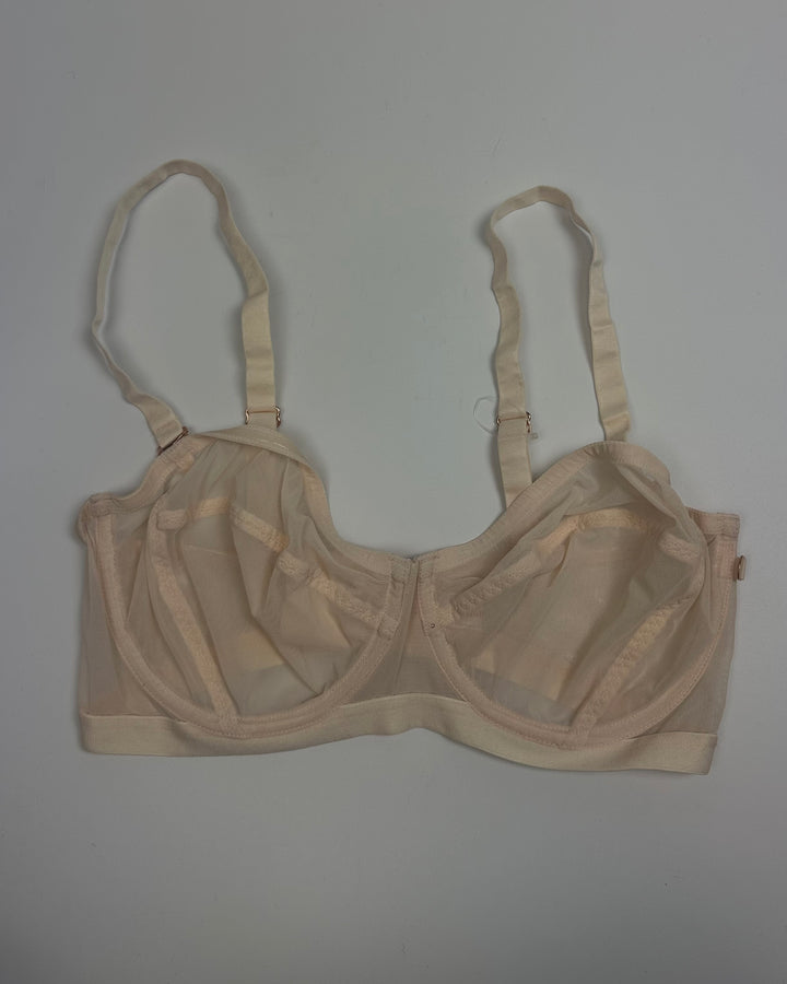 Pale Nude Sheer Underwire Bra - 36D