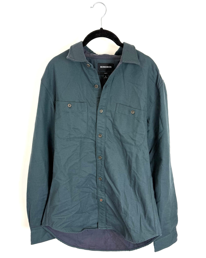 MENS Green Button Down - Medium