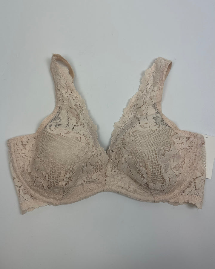 Pale Floral Lace Bra - 34D