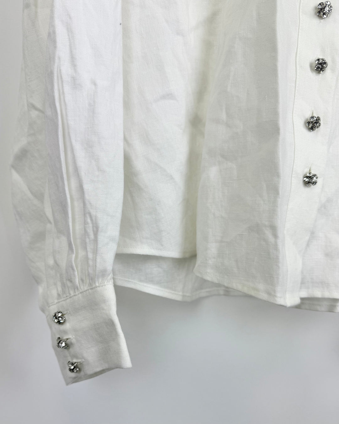 White Buttoned Collar Top - Size 0/2
