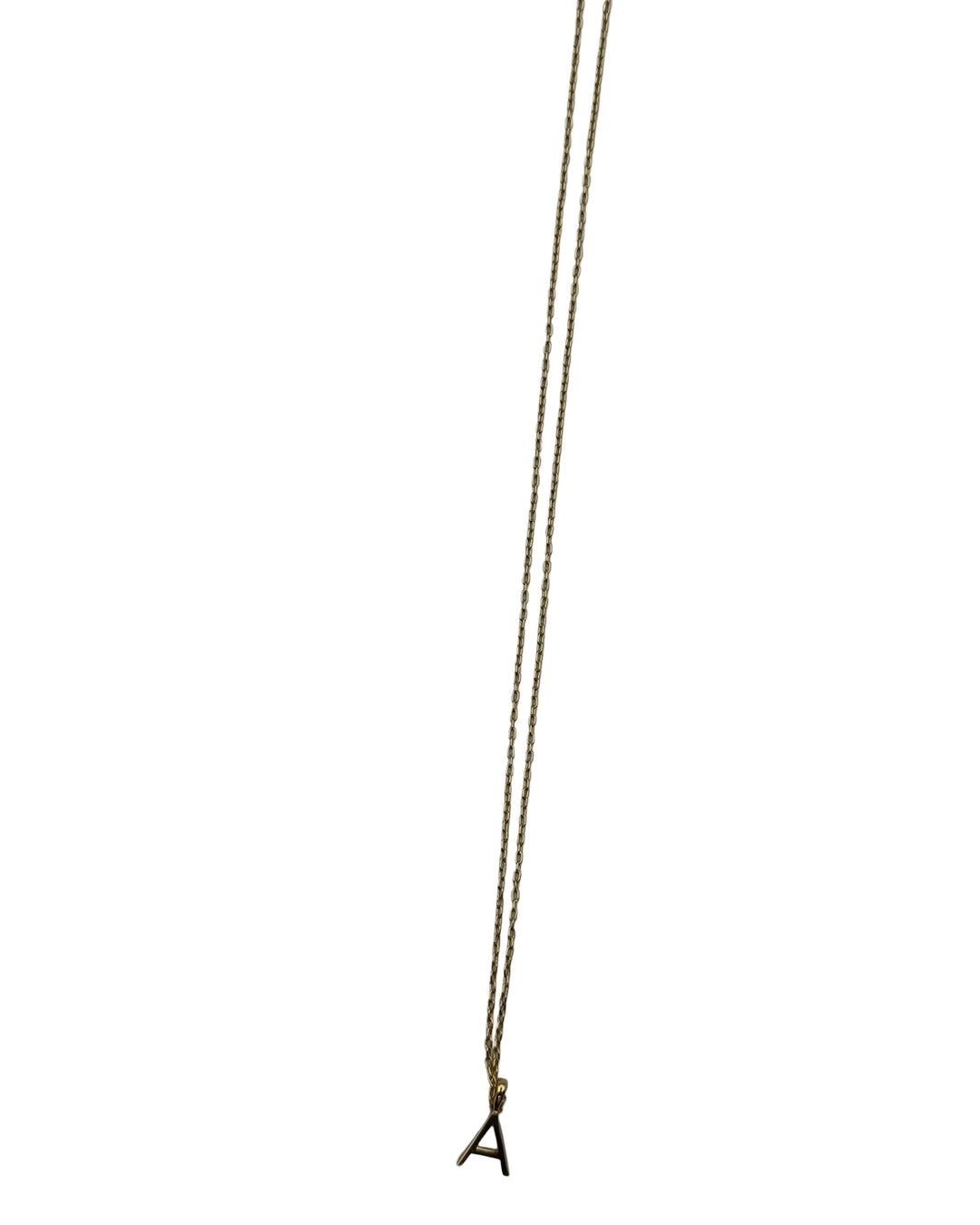 Gold A Initial Charm Necklace