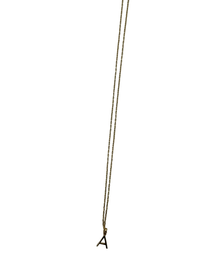 Gold A Initial Charm Necklace