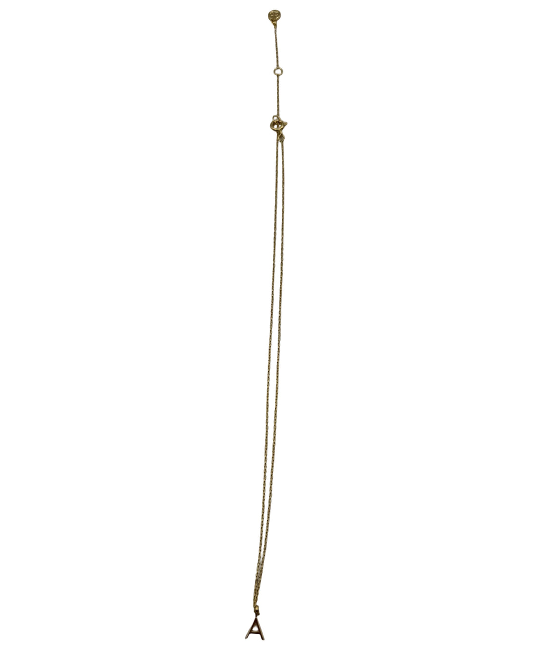 Gold A Initial Charm Necklace