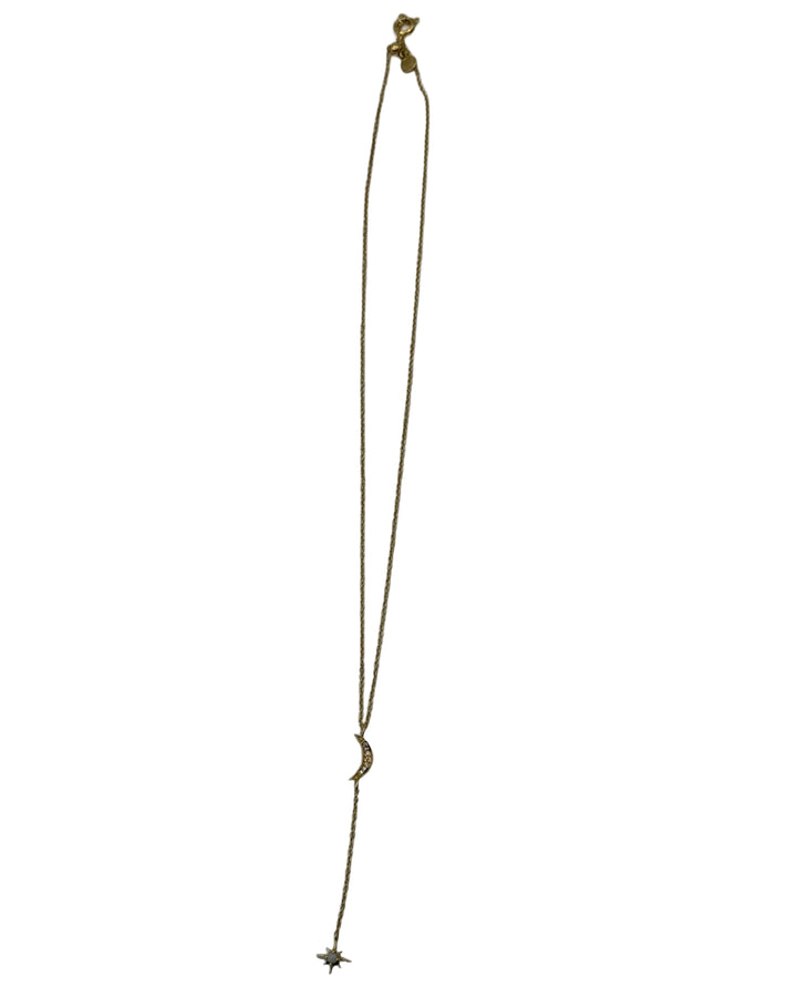 Gold Crescent Moon & Star Necklace
