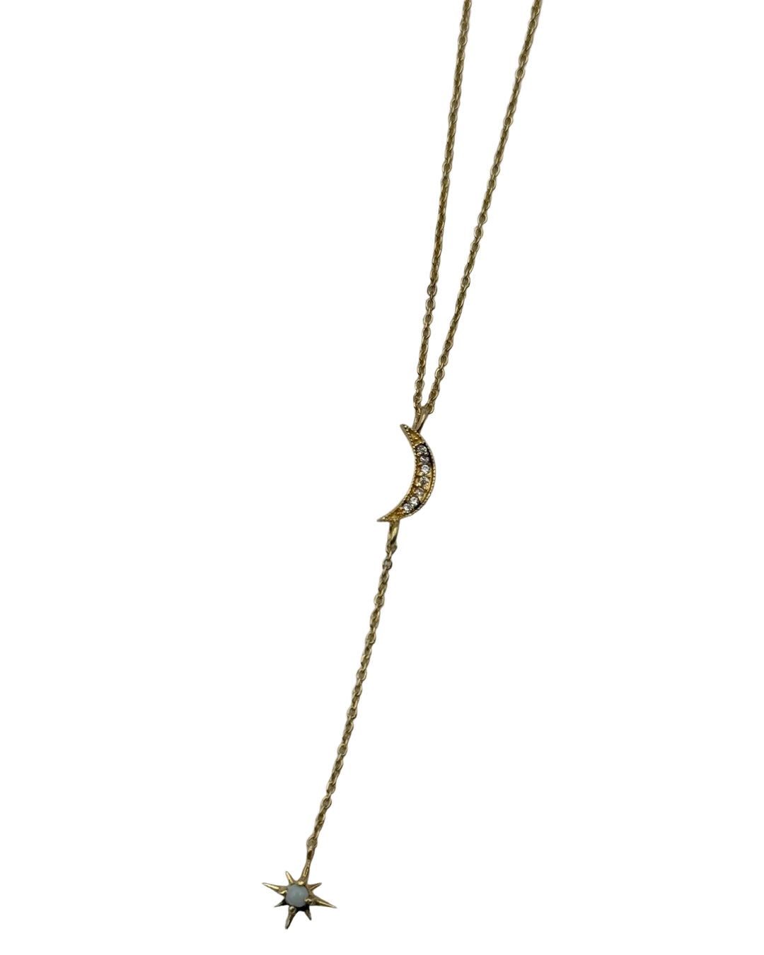 Gold Crescent Moon & Star Necklace