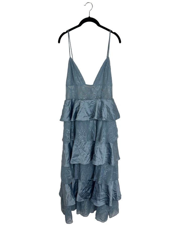 WeWoreWhat Blue Tiered Lace Dress - Size 16