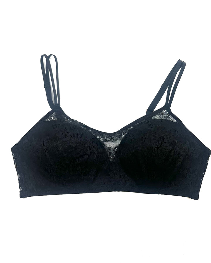 Black Lace Overlay Bra - 34D