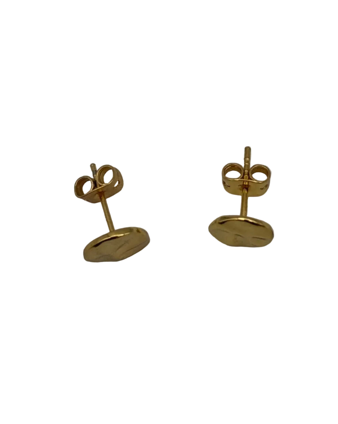 Gold Round Plate Earrings