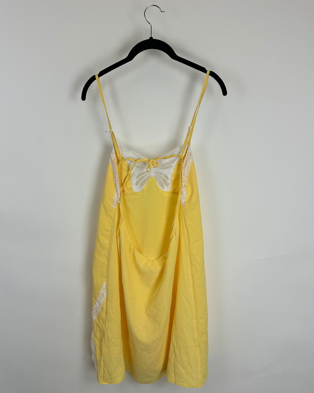 See You Tomorrow Yellow Butterfly Slip Dress - Extra Large