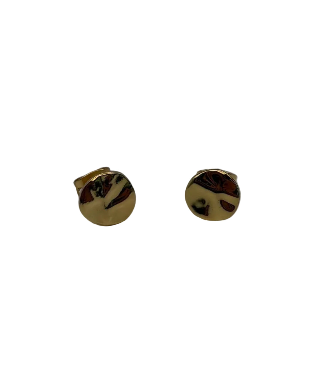 Gold Round Plate Earrings