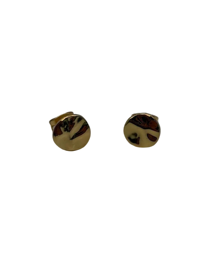 Gold Round Plate Earrings