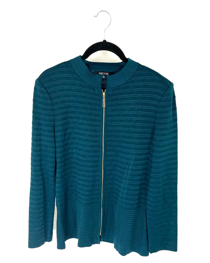Emerald Green Zip Up Cardigan / Jacket - Size 2-4