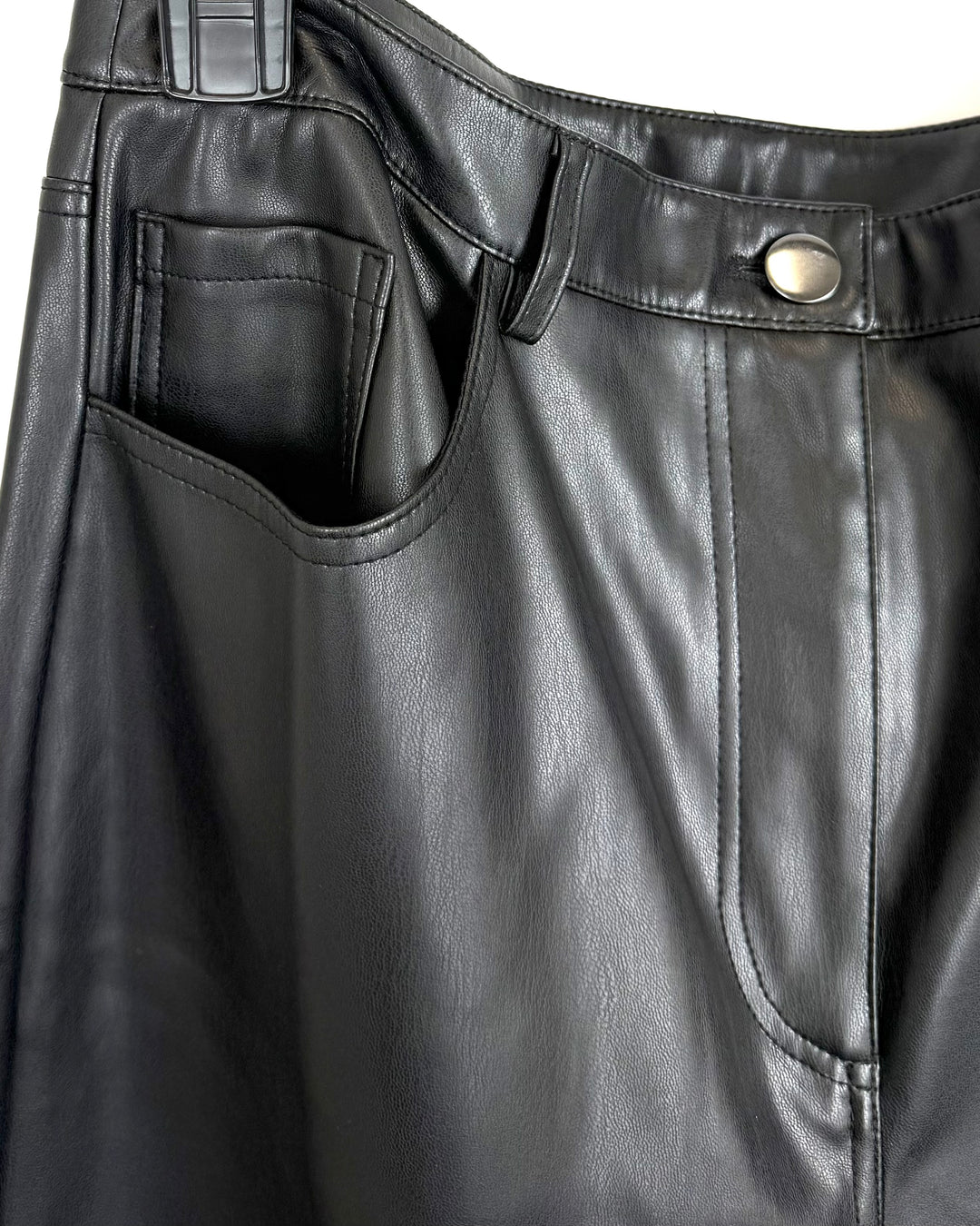 Black Faux Leather Pants - Size 6/8