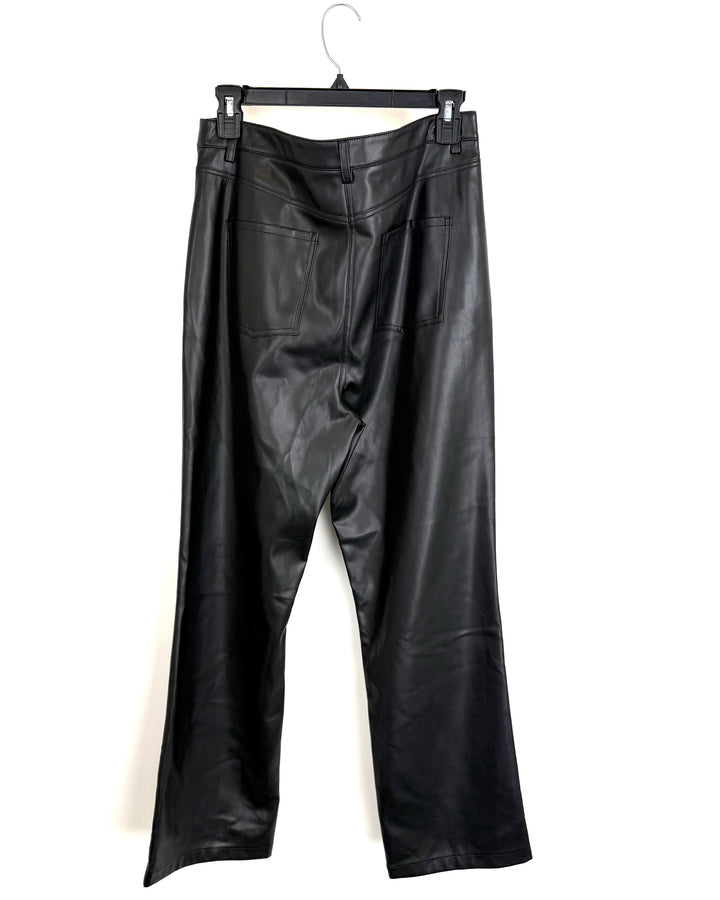 Black Faux Leather Pants - Size 6/8