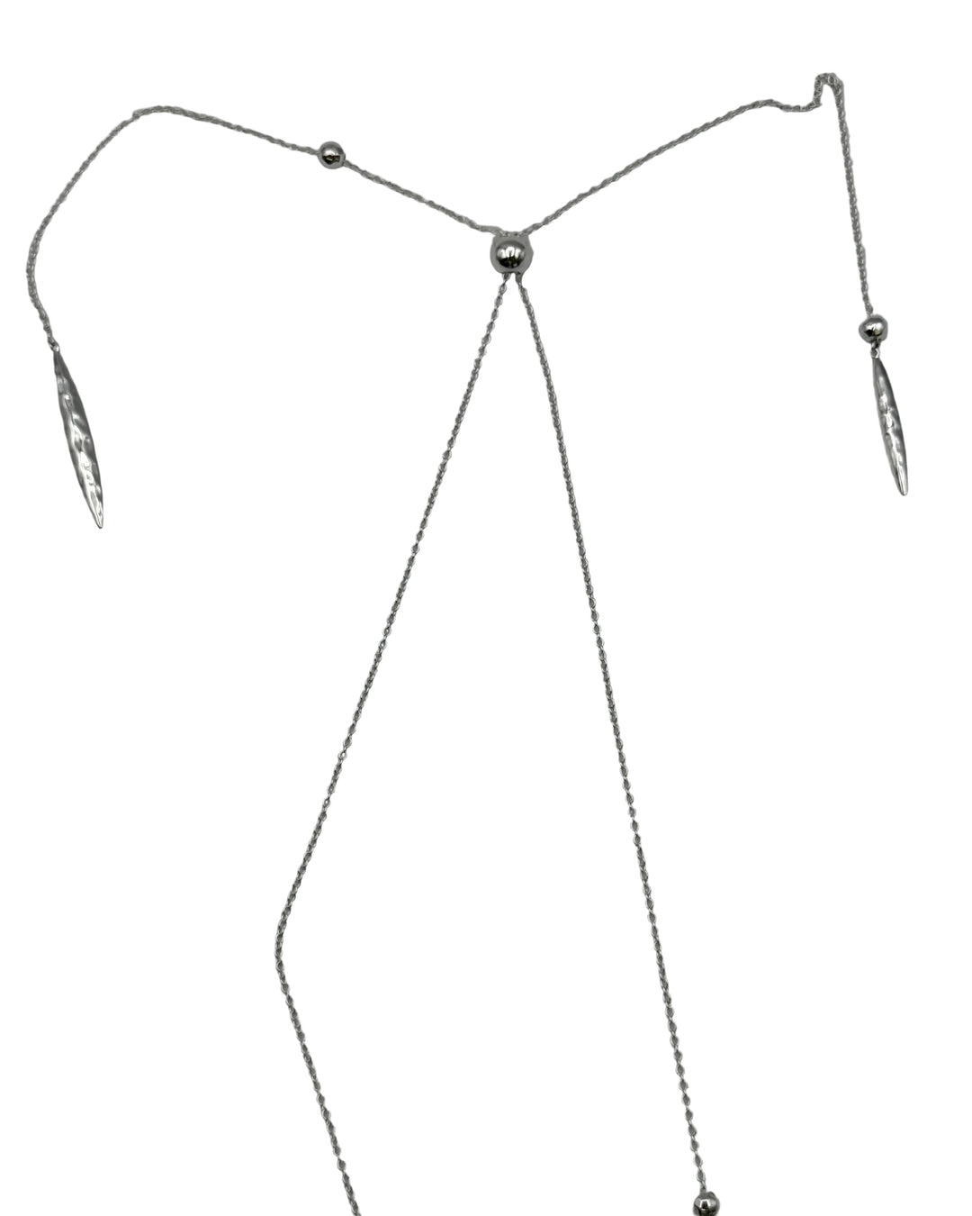 Silver Adjustable Necklace with Beads