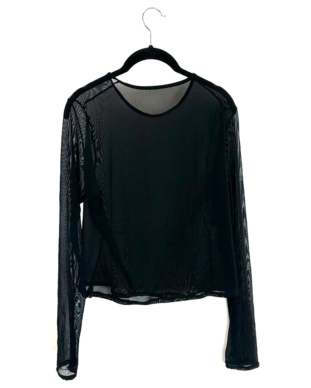Black Mesh Long Sleeve Top - Size 4/6