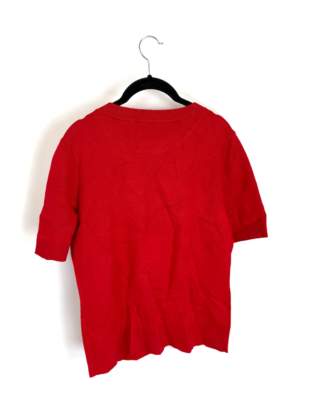 Red Rhinestone Neck Sweater - Size 6/8