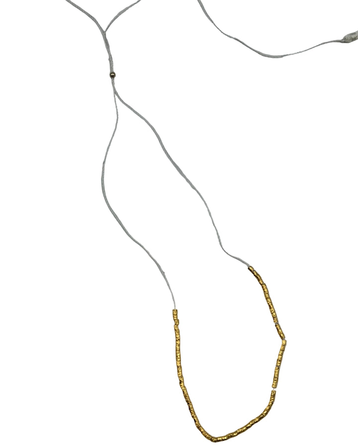 Gold Beaded Adjustable Rope Necklace