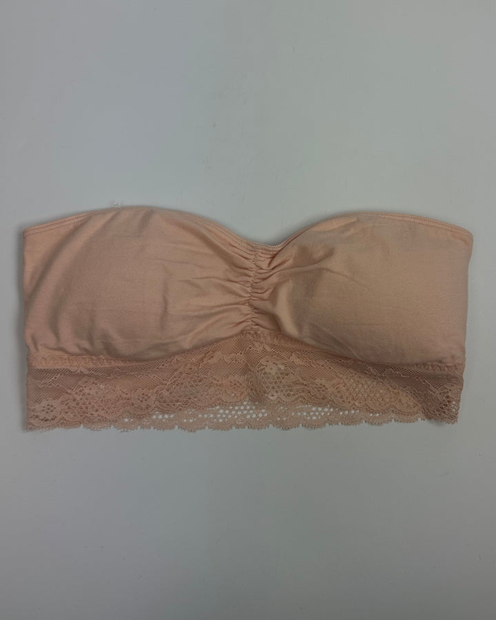 Peach Strapless Lace Bandeau - Size 4