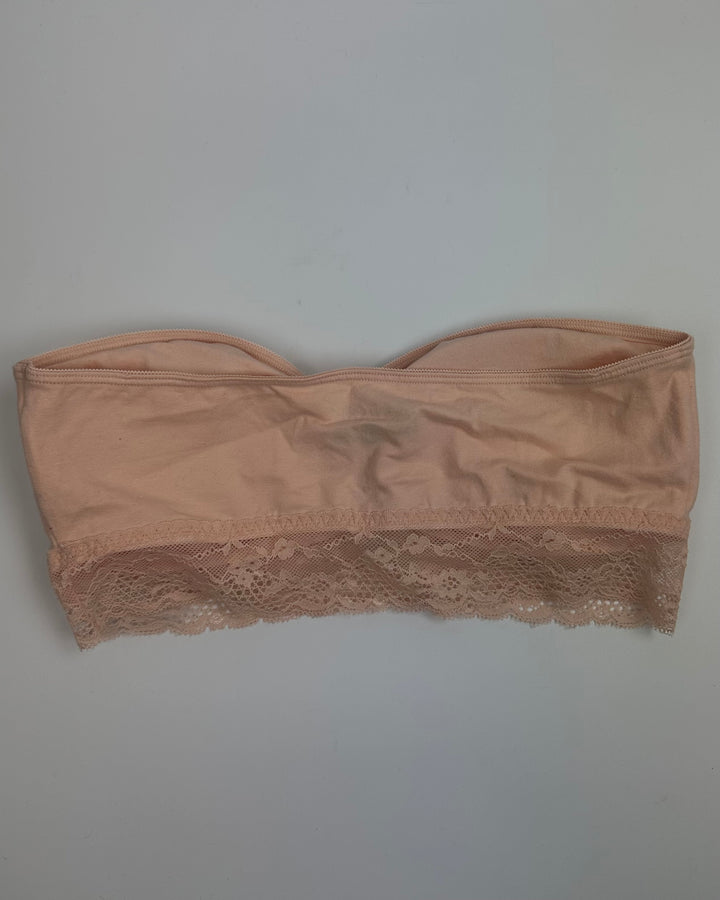 Peach Strapless Lace Bandeau - Size 4
